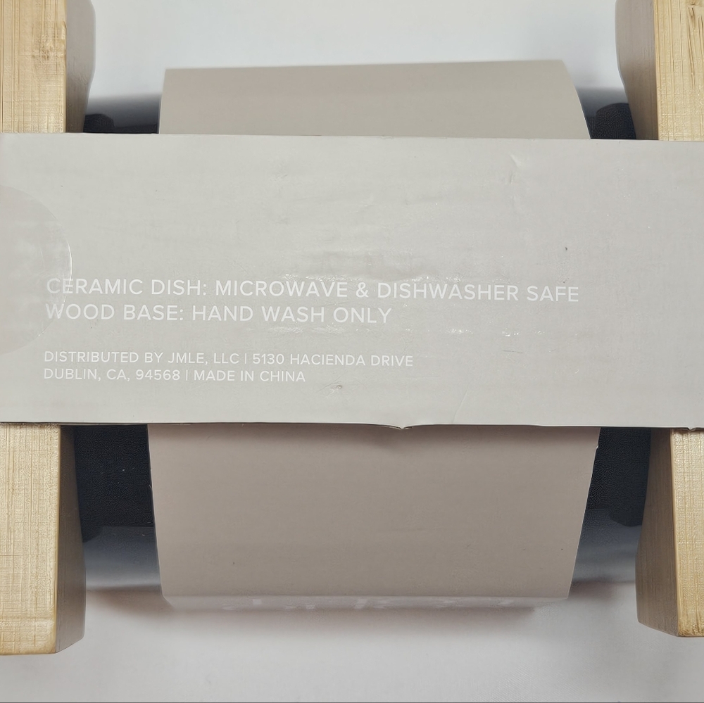 Soho Loft Black Bowl with Wooden Stand NEW - Picture 6 of 7